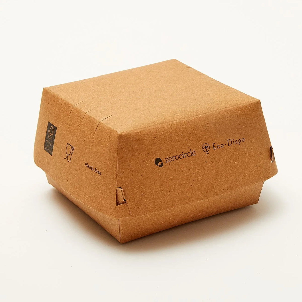 Disposables - Papier - Hamburgerdoosjes kraft plastic vrij x100