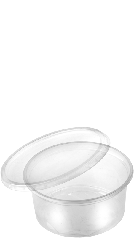 Disposables - D.P. sausbakje+deksel 80cc trans. PET 10x100st 22778