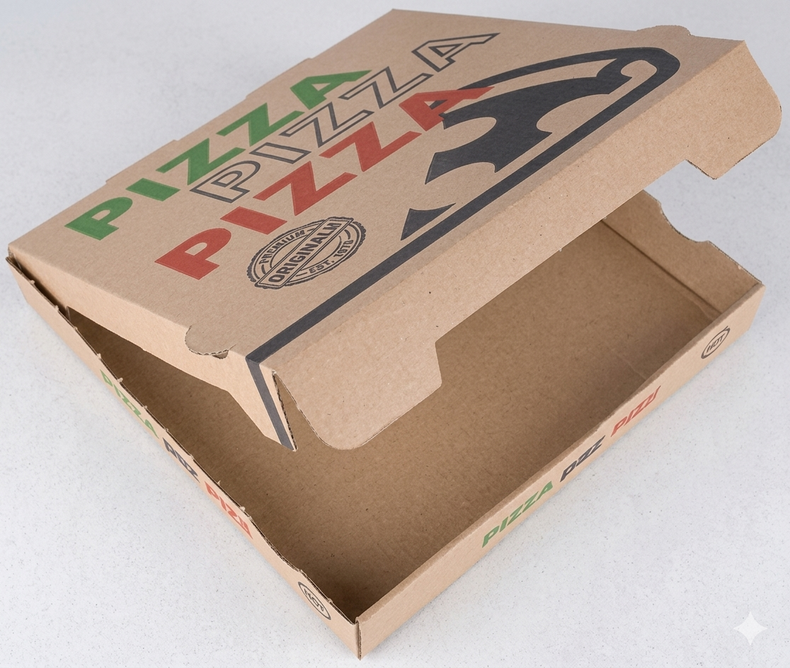 Disposables - Papier - Pizzadoos Italia 32x32x4cm kraft bruin x 100
