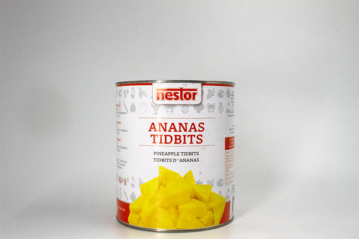 KW - Fruit - Nestor Ananasstukken Pizzacuts 3kg (1,84kg)